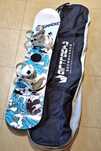 Deska Snowboardowa Airtracks z wiązaniami biała ok.146cm + pokrowiec