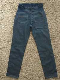 Granatowe dżinsowe spodnie / jegginsy ciążowe, rozmiar 42