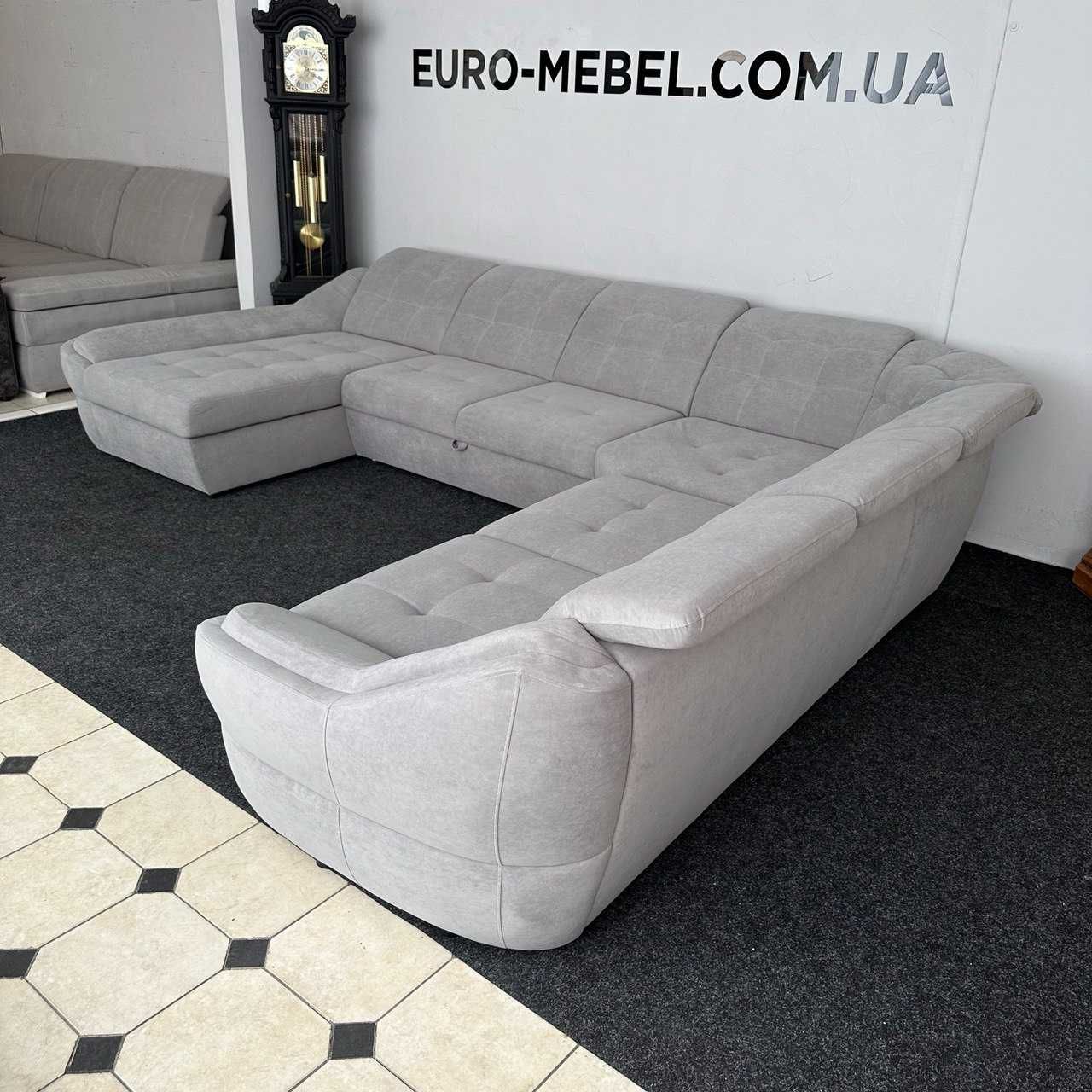 Великий кутовий новий диван в тканині