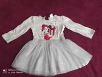 Платье детское Disney Minnie Mause 74/80 пышная юбка длинный рукав