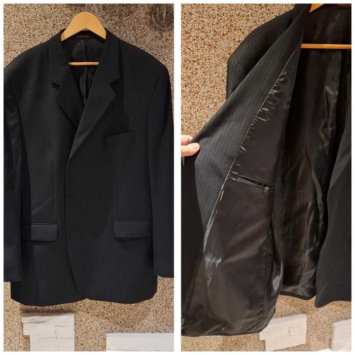 Костюм мужской черный пиджак брюки большой размер 58-60