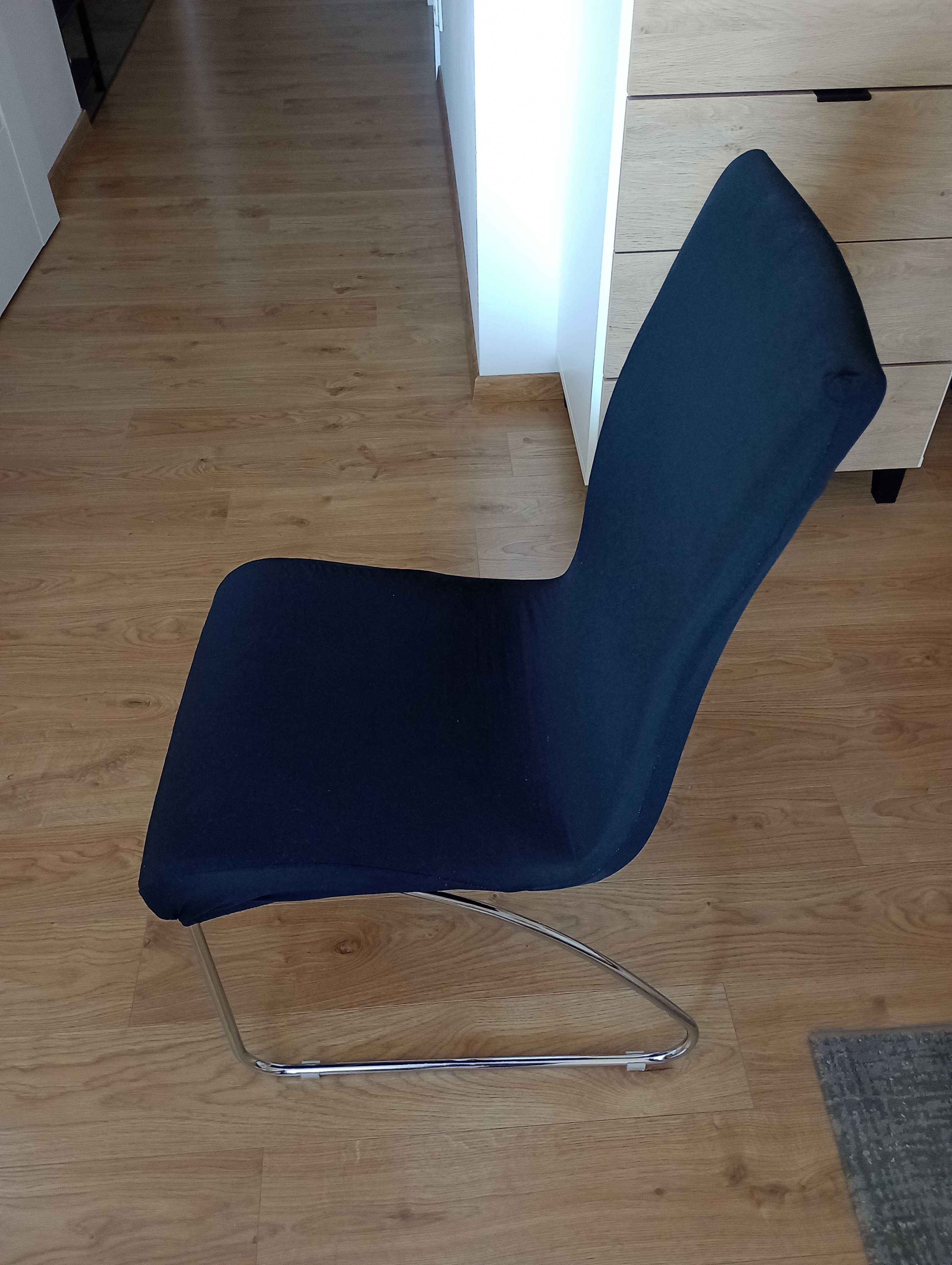 Krzesła - szara eko skóra (6szt.) + czarne pokrowce (8 szt.)