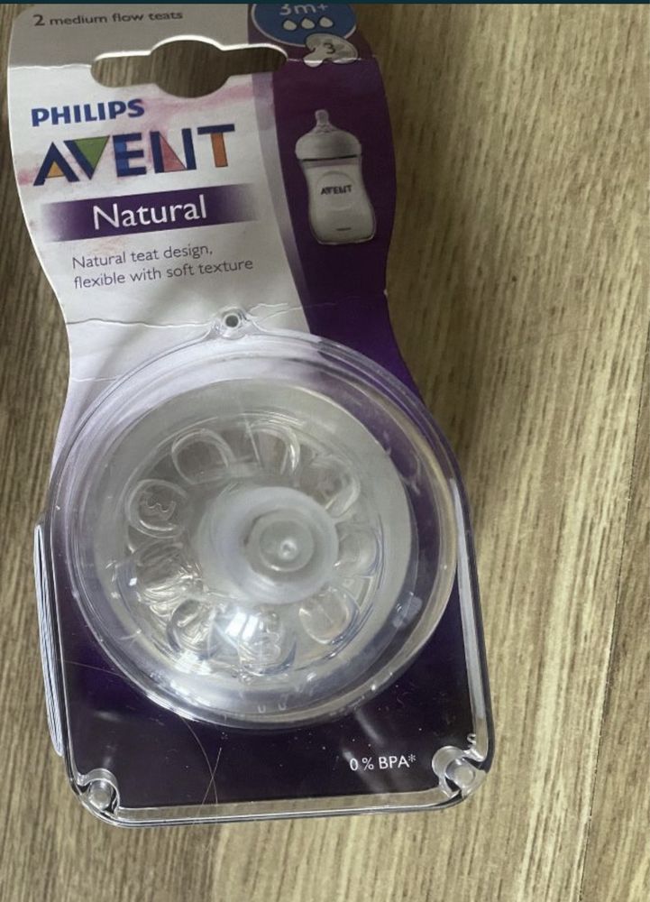 Новые соски капля Авент Avent natural 1+ 6+ месяца