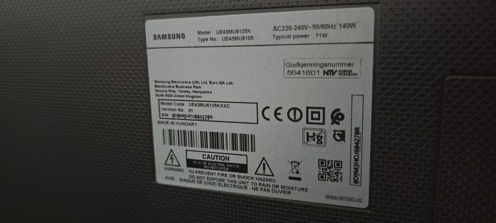 Tv Samsung 43 polefadas UE43MU6105K