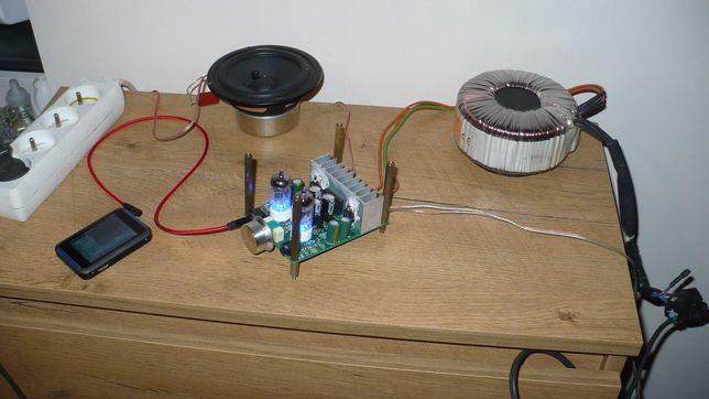 audio wzmacniacz lampowy + transformator 2x18V