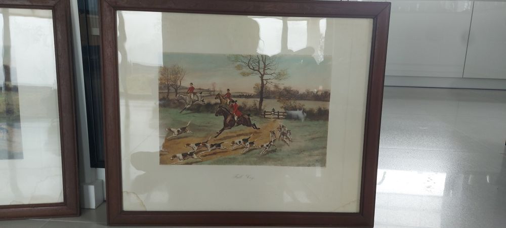 Obrazy litografie myśliwskie stare