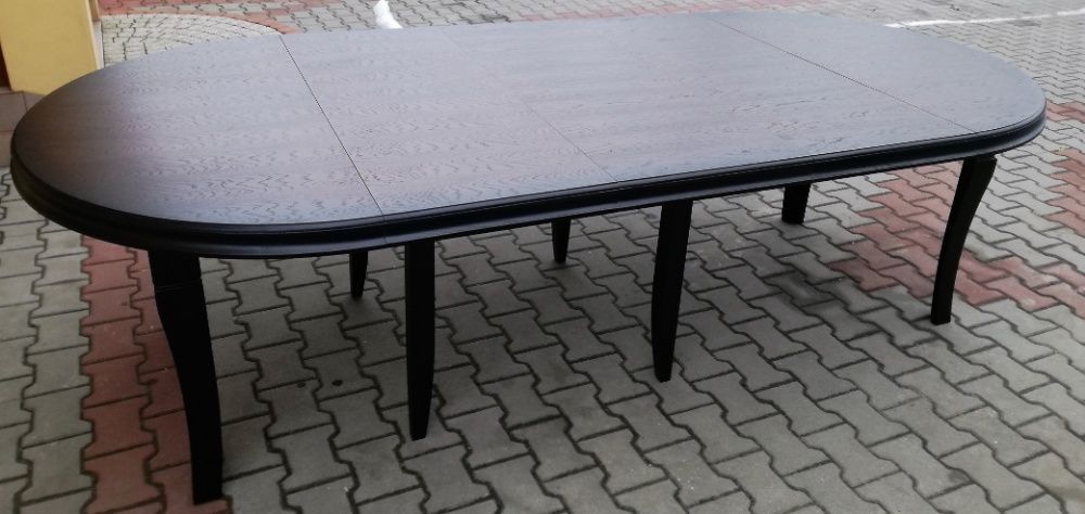 Stół okrągły rozkładany 140cm x 340 cm dębowy 8 nóg Hit