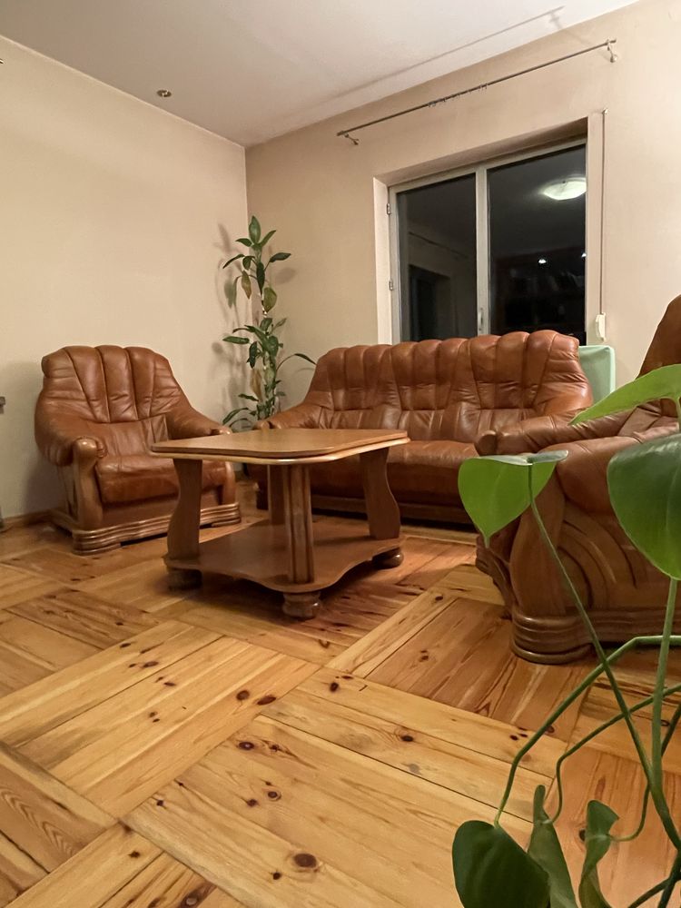 Luksusowy komplet wypoczynkowy Kler - skóra naturaln- luksus lat 90/00