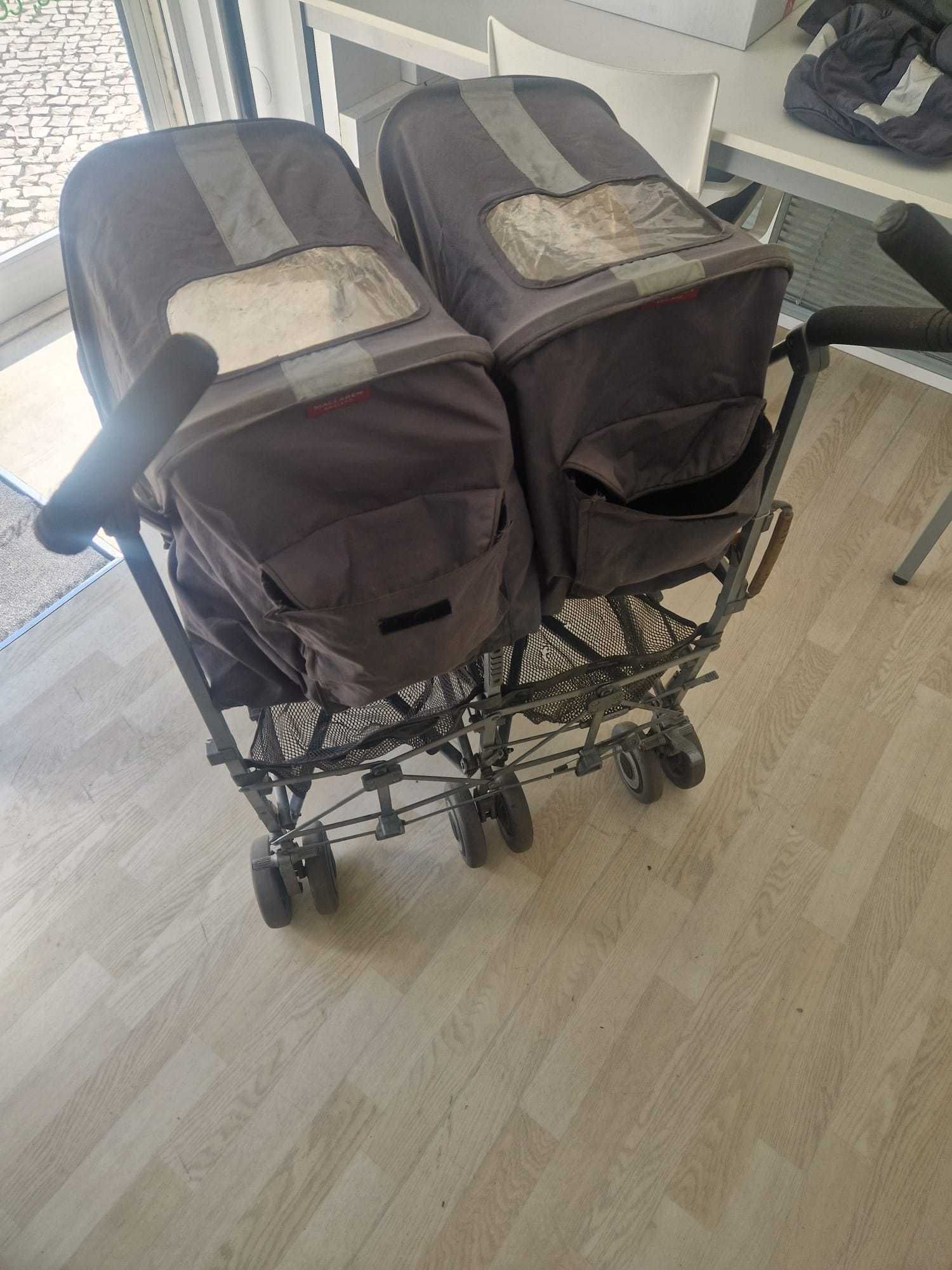 Carrinho Bebé Gémeos Duplo Bengala Marca Maclaren Twin bom estado