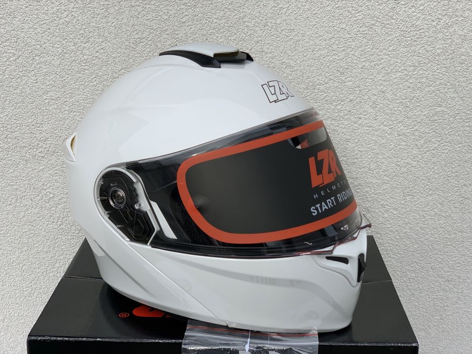 Szczekowy Kask Motocyklowy Lazer MH6 Bialy, Blenda, wysylka OLX!