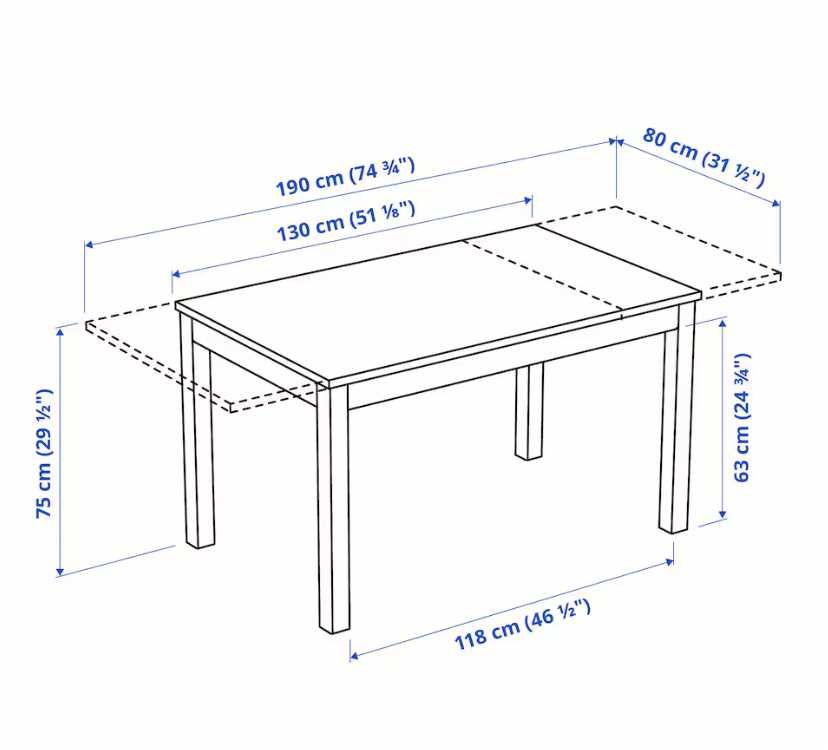 Mesa de Jantar extensivel LANEBERG + 4 Cadeiras Brancas Zara Home