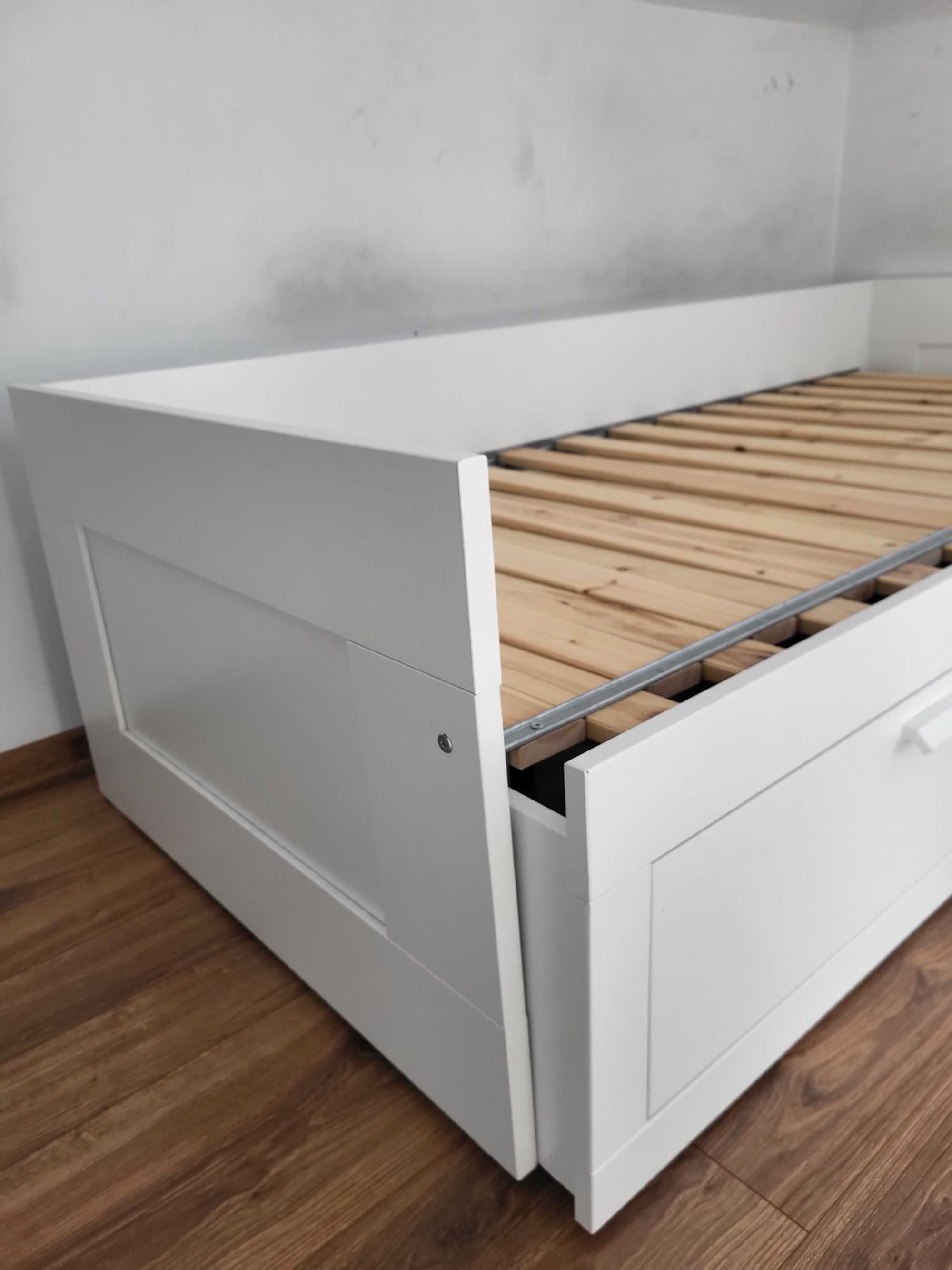 Łóżko ikea białe brimnes