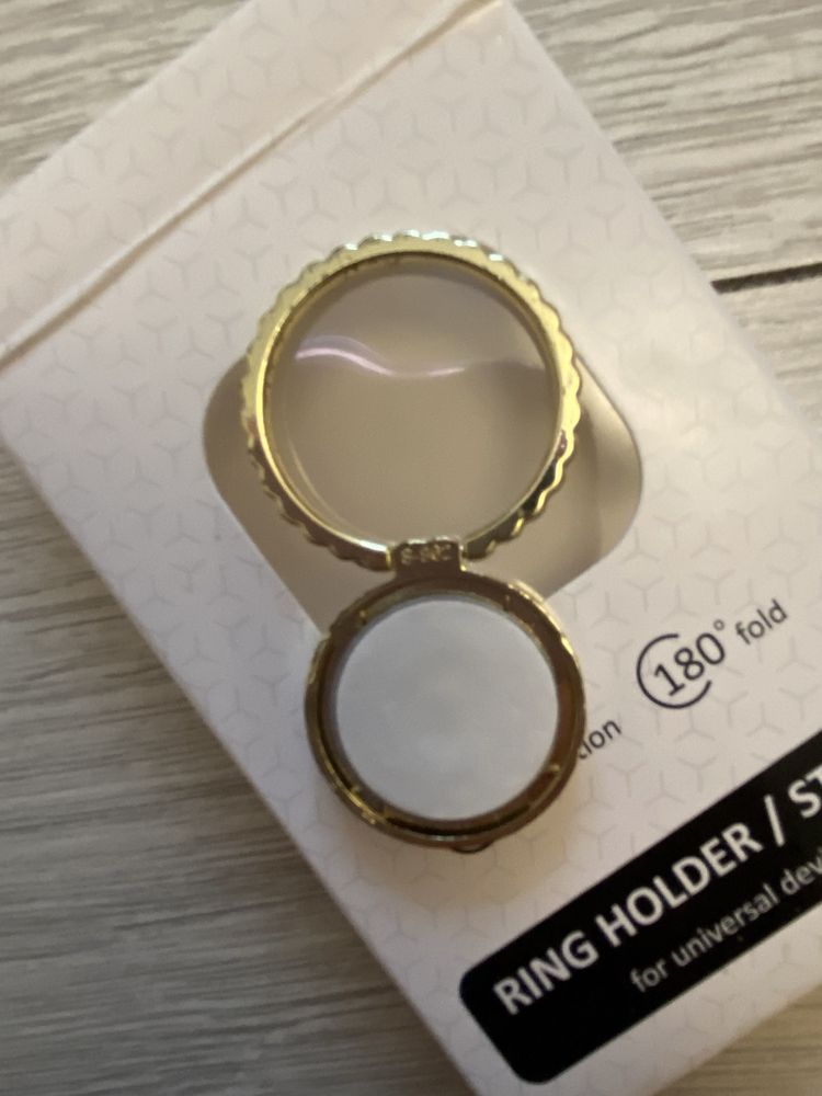Uchwyt na telefon blyszczacy Ring Holder z podstawka cyrkonie