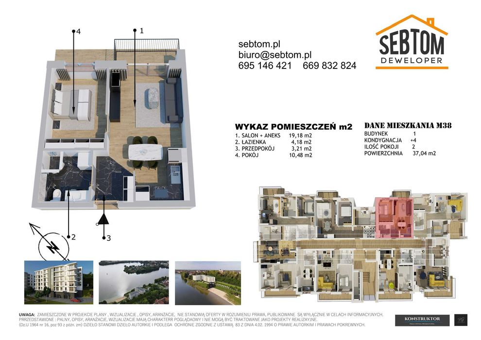 Nowy Apartament nad jeziorem Pod Żaglami I  ul. Bydgoska M 38