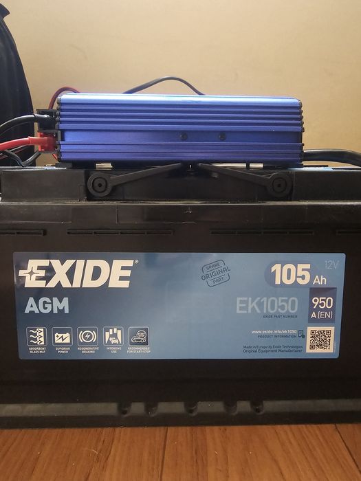 Портативна станція живлення: 2х АКБ 12В 105А + інвертор 600W + зарядни