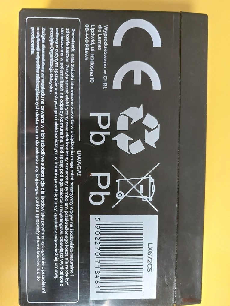 Akumulator żelowy 6V7.2Ah