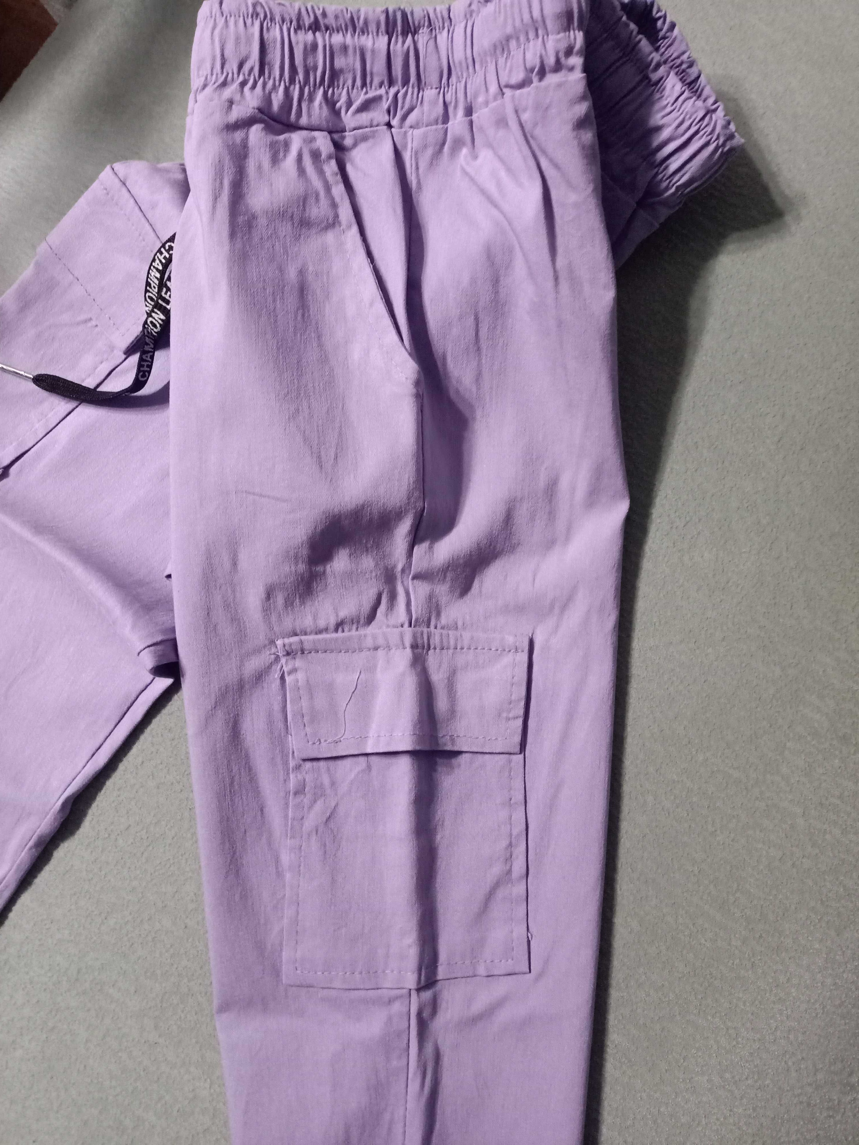 Spodnie jasny fiolet liliowe r. XXS/XS