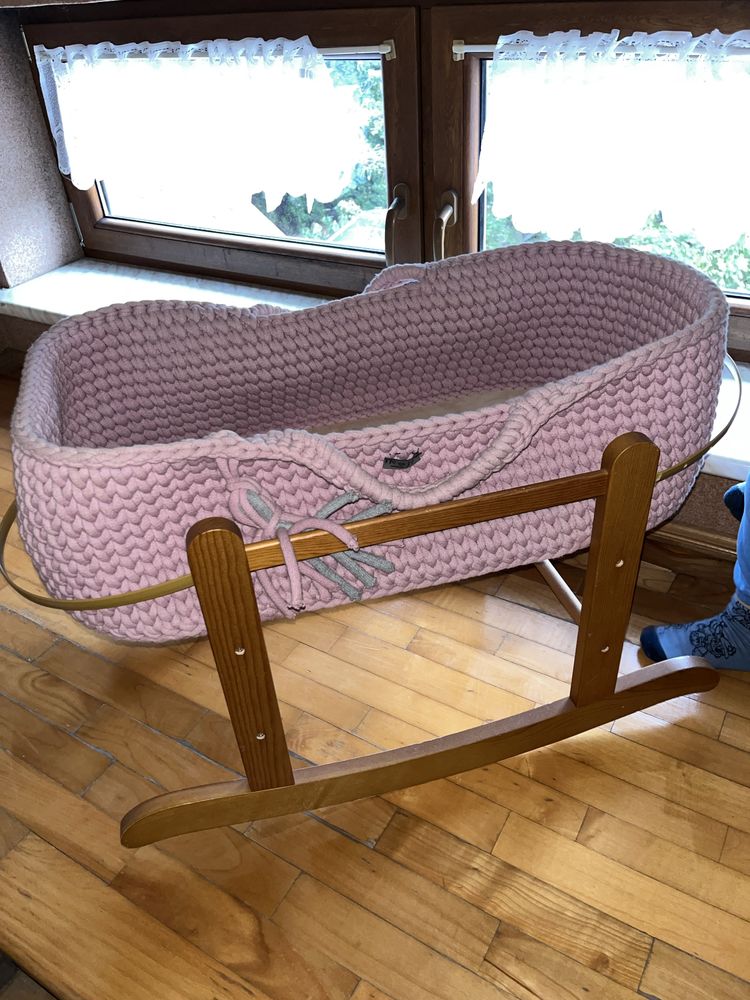 Kosz mojżesza stojak różowy handmade