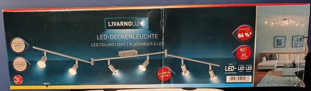 LIVARNO home Lampa sufitowa LED 6 reflektorów matowa chrom stal