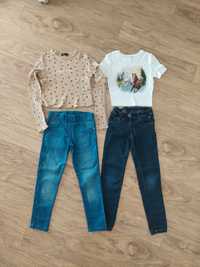 4 szt. paka Tom Tailor House Bershka jeansy koszulki 140 cm 9-10