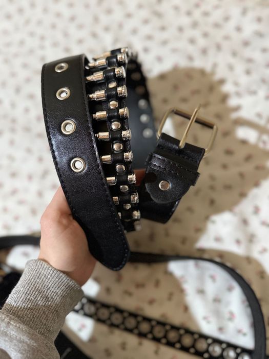 пірамідки ремінь з патронами y2k sk8 bbsimon skater панк goth new rock