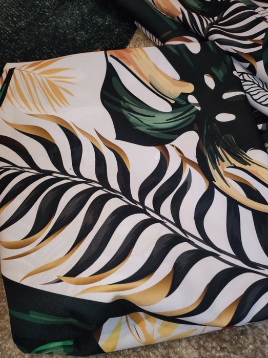 Zasłony zielone monstera 140 x 230 na przelotkach