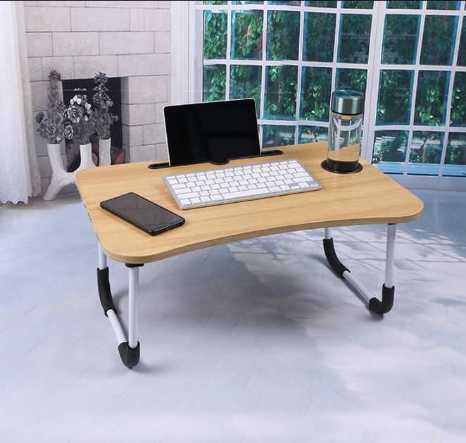 Столик универсальный для ноутбука и планшета с подставкой деревянный