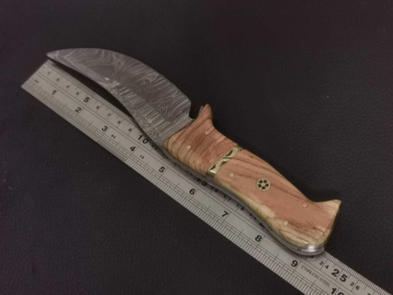 DAMAST nóż kuty myśliwski stal damasceńska 23cm. SKINNER bushcraft