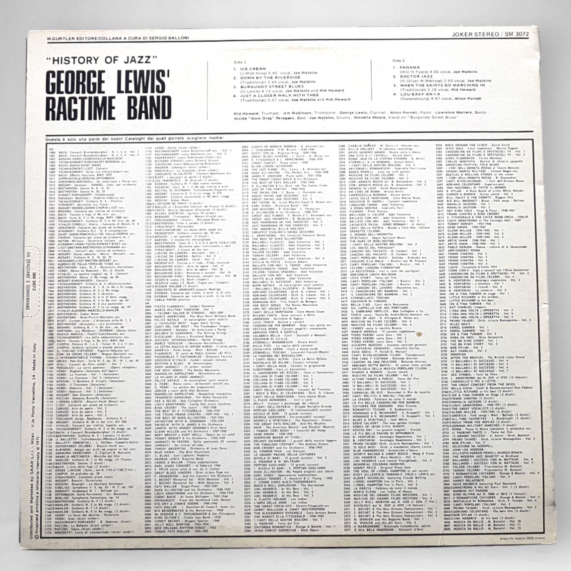 Zespół Ragtime'owy George Lewis - Historia Jazzowej Płyty Winylowej