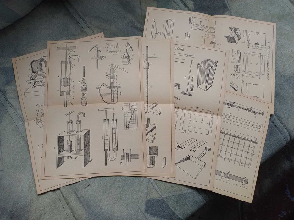 Młodzi Technicy wydanie z 1952r. Zawiera wzory prac technicznych