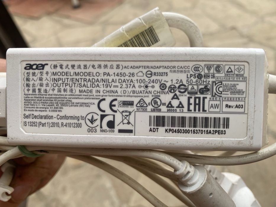 Зарядний пристрій acer зарядка до ноутбука 19v