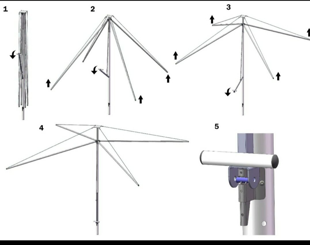 каркас тросового зонта 4×4