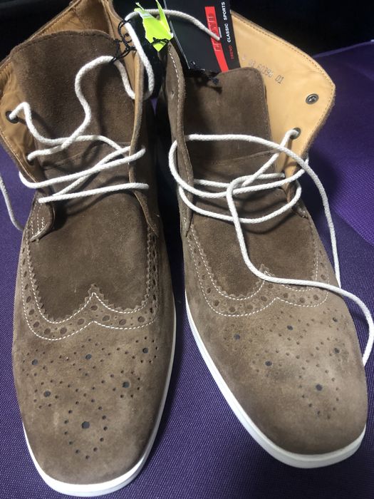 Черевики чоловічі нубук/шкіра 42 розмір коричневі