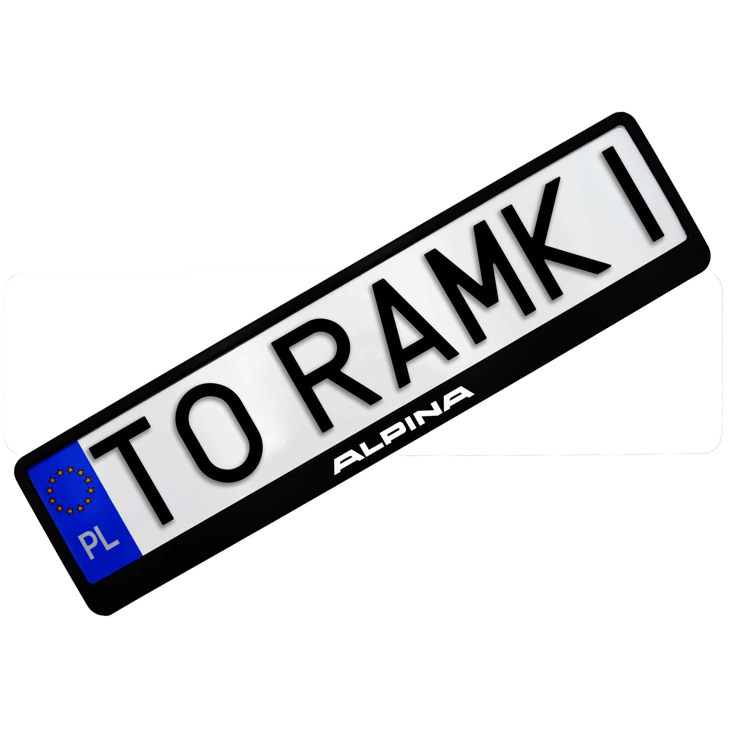 Ramka pod tablice BMW lub ALPINA 2 szt. z naklejka ramki tablic kolory