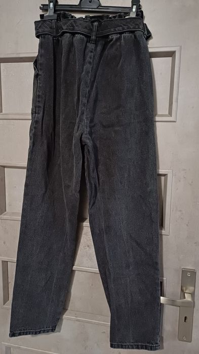 Spodnie Jeans czarne 164 z gumką i paskiem