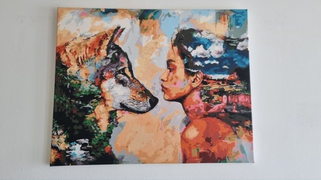 4 obrazy ręcznie malowane na płótnie 40cm x 50cm