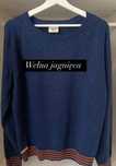 Encore Sweden Męski granatowy sweter wool lambswool wełna jagnięca
