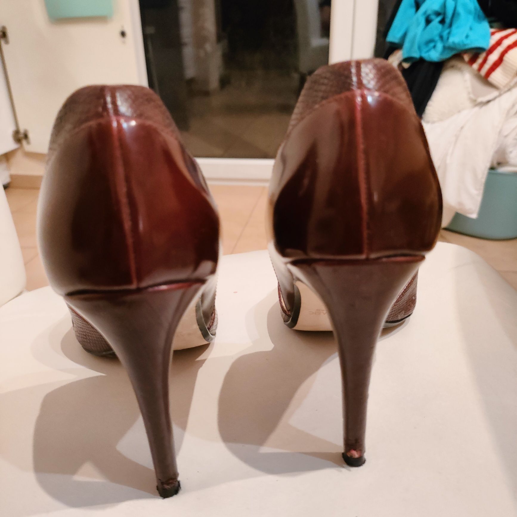 Buty damskie ZARA skóra bordo 39 rozmiar