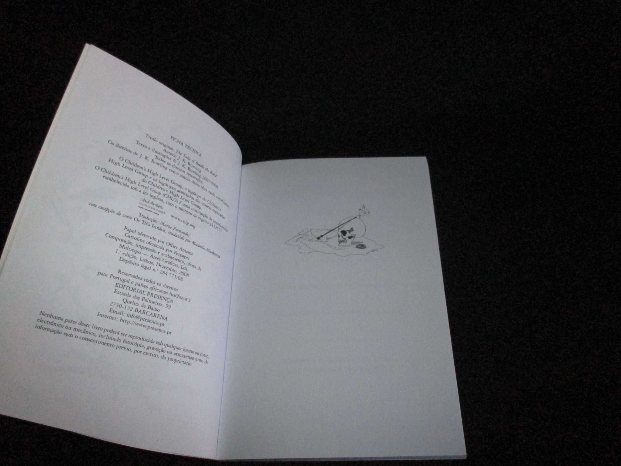 Livro Os Contos de Beedle O Bardo J. K. Rowling 1ª edição
