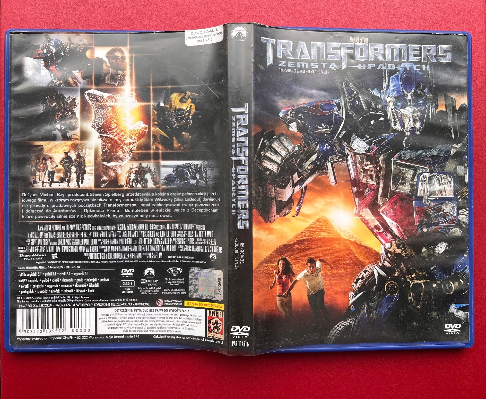 Transformers Zemsta Upadłych DVD Lektor PL