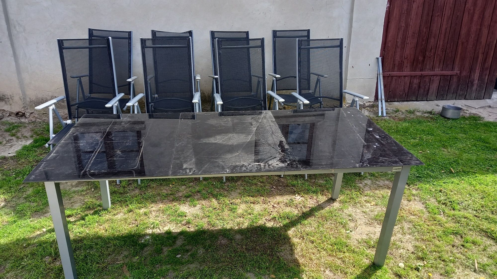 Stół i 8 krzeseł aluminiowy zestaw