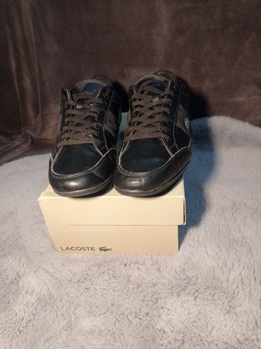 Buty Lacoste Chaymon rozmiar 44 czarne skóra 28 cm wkładka super męski