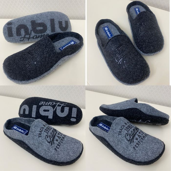 Мужские тапочки войлочные от Inblu серый коричневый Тихий ход