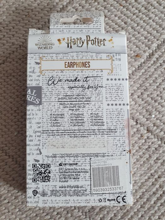 Słuchawki dokanalowe Harry Potter do telefonu z mikrofonem