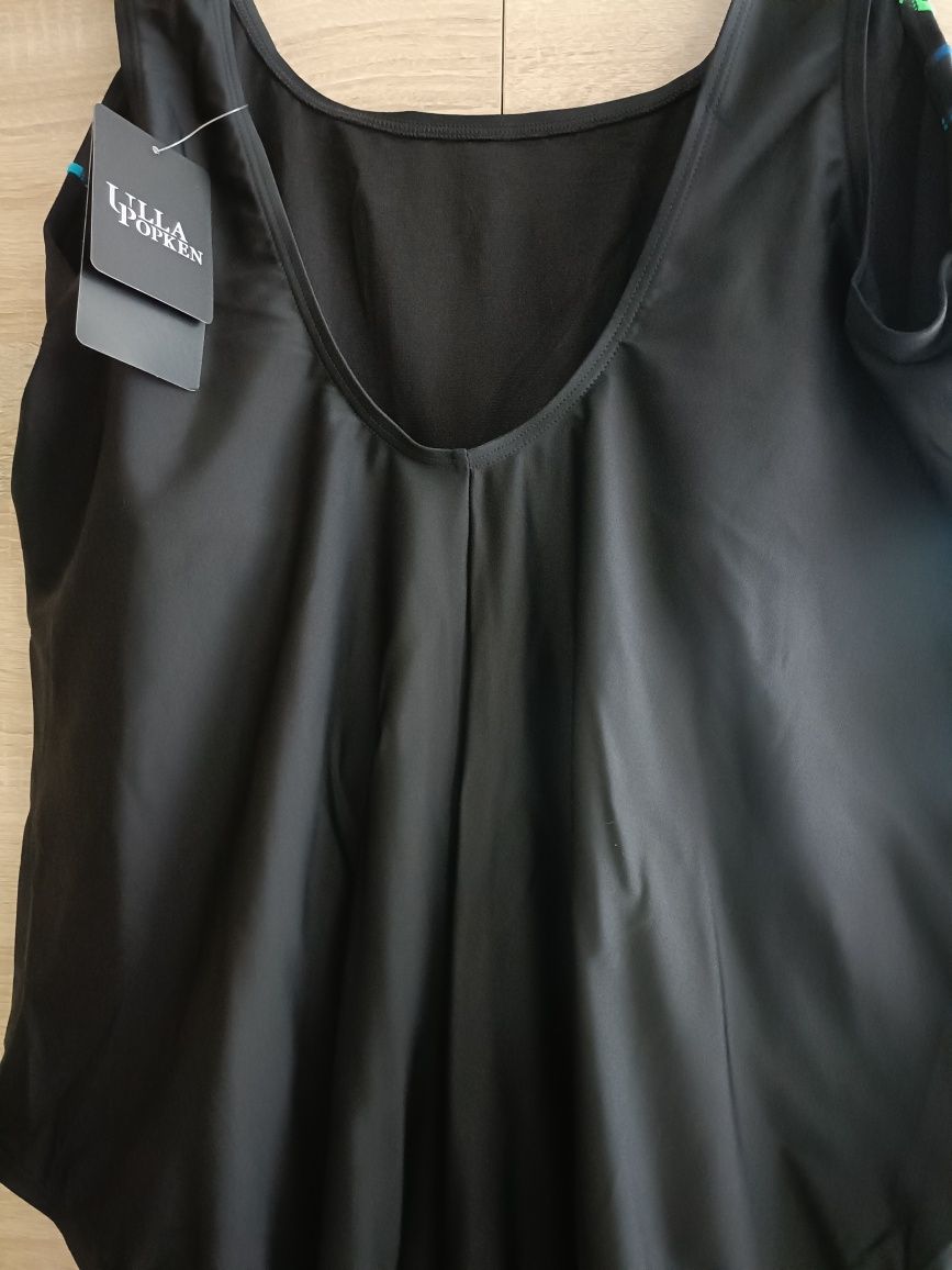 Czarny jednoczęściowy strój kąpielowy plus size