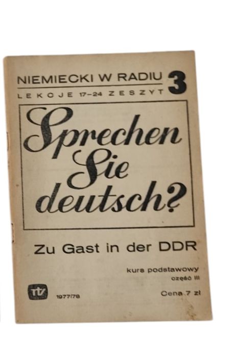 Sprechen Sie Deutsch, Niemiecki w radiu, zeszyt 3, lata 1977/78
