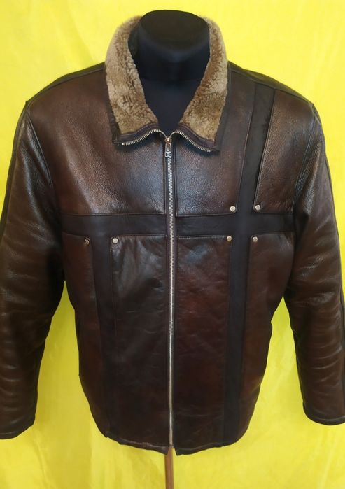 Дубленка натуральная на цегейке Италия, пилот на меху, р.2XL, 52-54