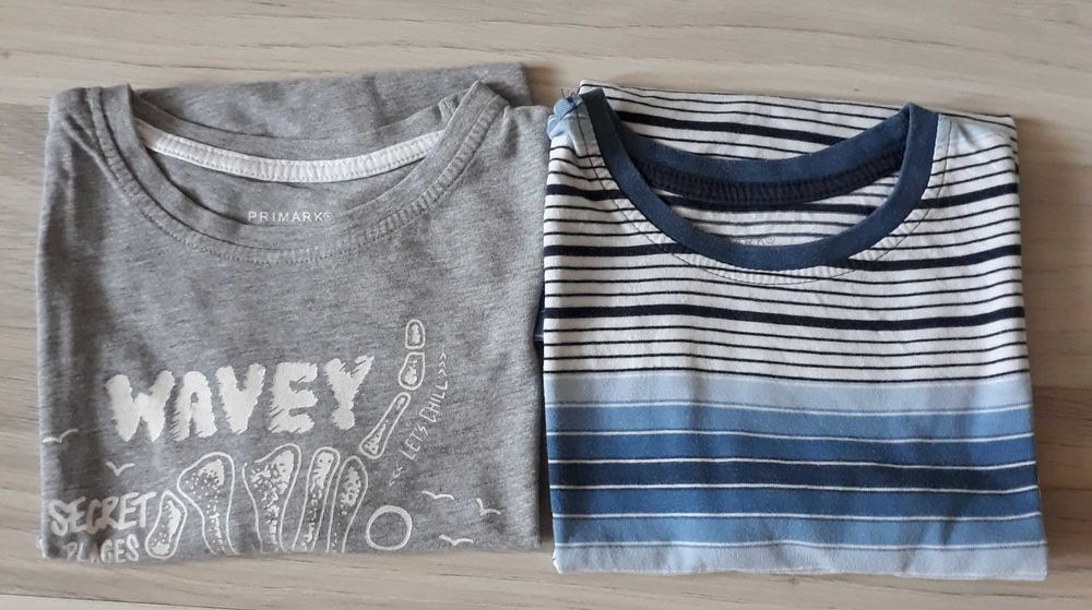 Primark bluzka kr.rękaw bawełna 122-128cm Zestaw 2szt.