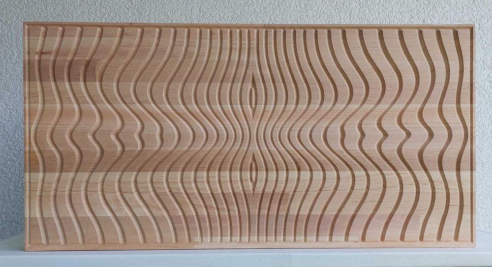 Nowoczesna płaskorzeźba – geometryczne fale, efekt 3D, op-art