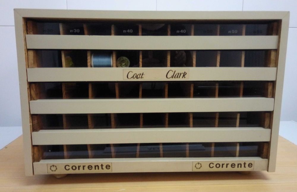 Móvel antigo de retrosaria da coats